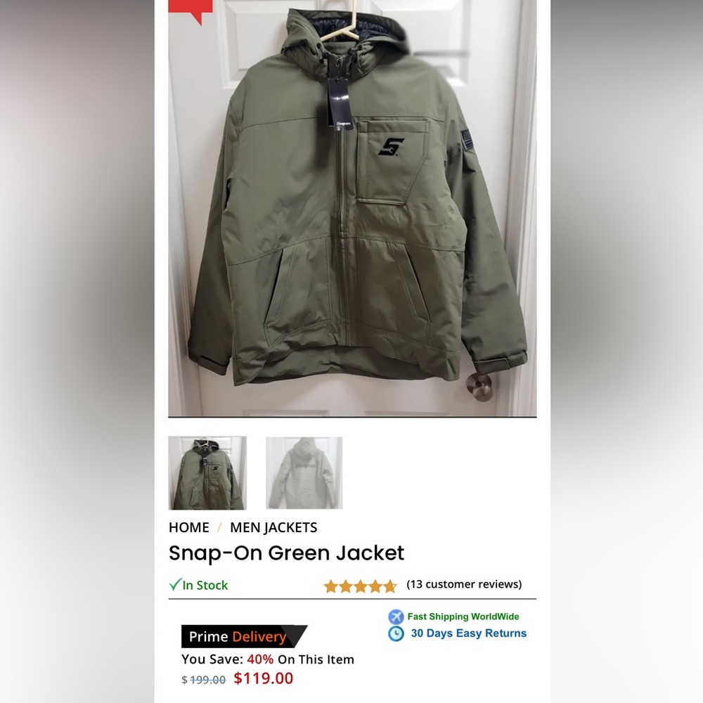 Snap Green Military Field Coat Weather-Resistant